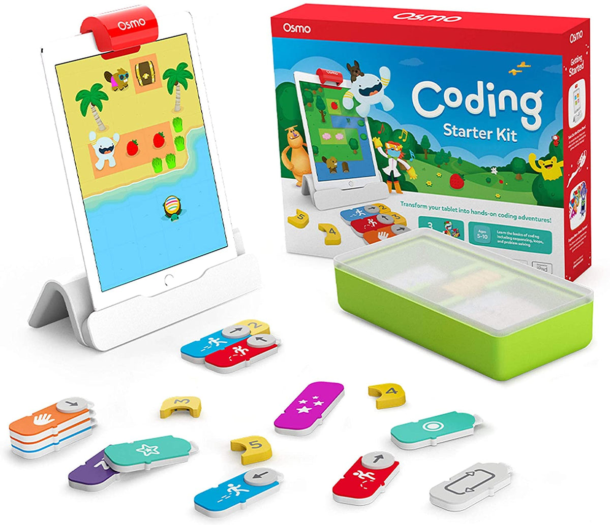 Osmo - Coding Starter Kit for iPad - 3 Hands-on Learning Games - Ages 5-10+ - Learn to Code, Coding Basics & Coding Puzzles iPad Base Included