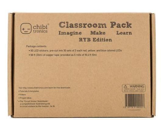 Chibitronics Circuit Stickers (Red, Yellow and Blue) Classroom Pack - CLASSROOM eShop